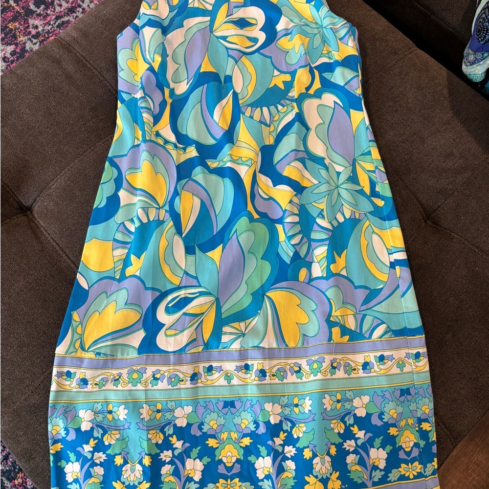 Floral Blue and Yellow Dress